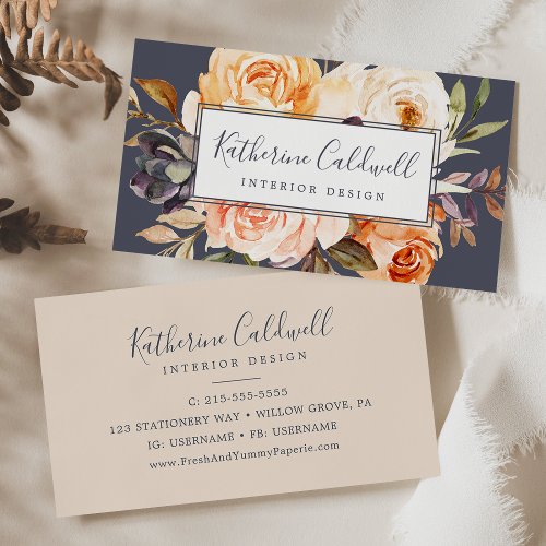 Rustic Earth Florals  Purple Business Card