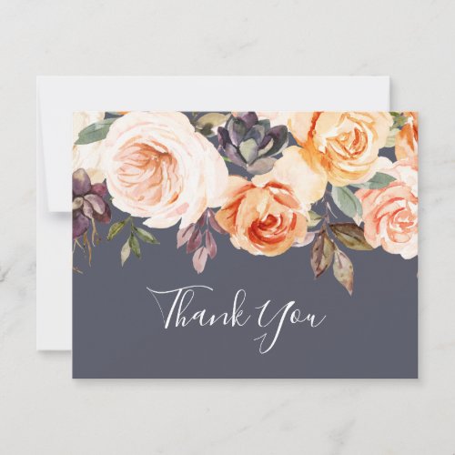 Rustic Earth Florals  Purple Thank You Card