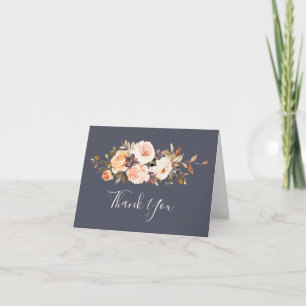 Rustic Earth Florals Purple Thank You Card