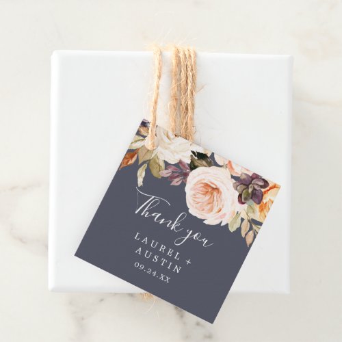 Rustic Earth Florals  Purple Thank You Favor Tags