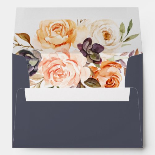 Rustic Earth Florals  Purple Wedding Invitation Envelope
