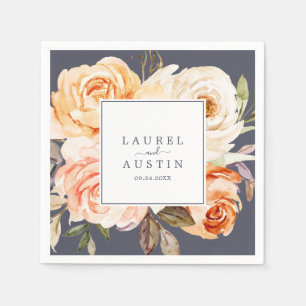 Rustic Earth Florals Purple Wedding Napkins