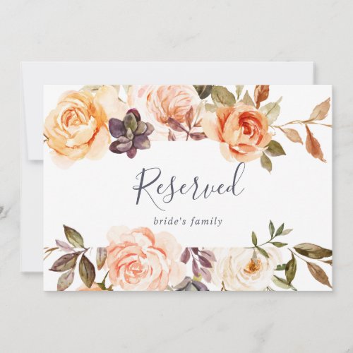 Rustic Earth Florals Reserved Sign