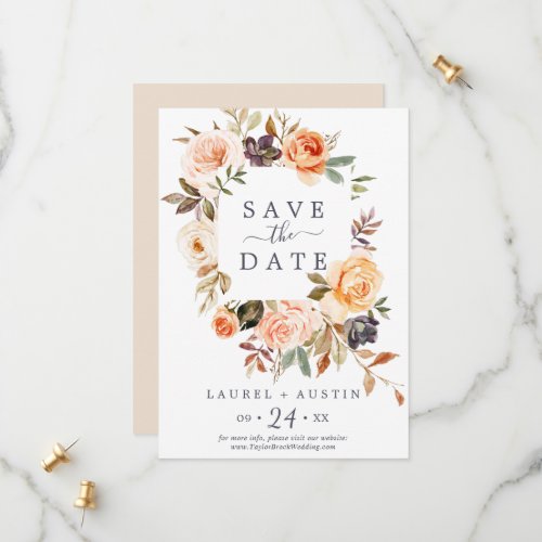 Rustic Earth Florals Save the Date Announcement