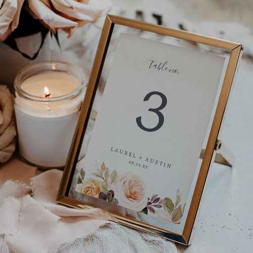 Rustic Earth Florals Table Number