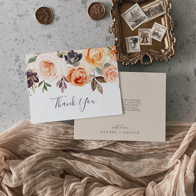 Rustic Earth Florals Thank You Card (Creator Uploaded)