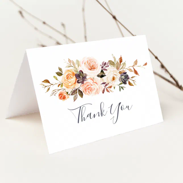 Rustic Earth Florals Thank You Card | Zazzle