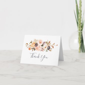 Rustic Earth Florals Thank You Card | Zazzle