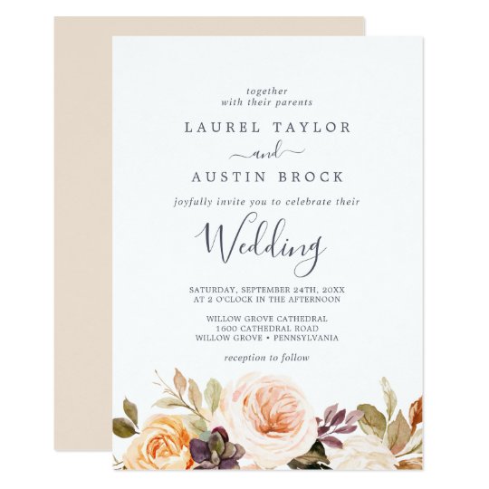 Rustic Earth Florals Wedding Invitation | Zazzle.com