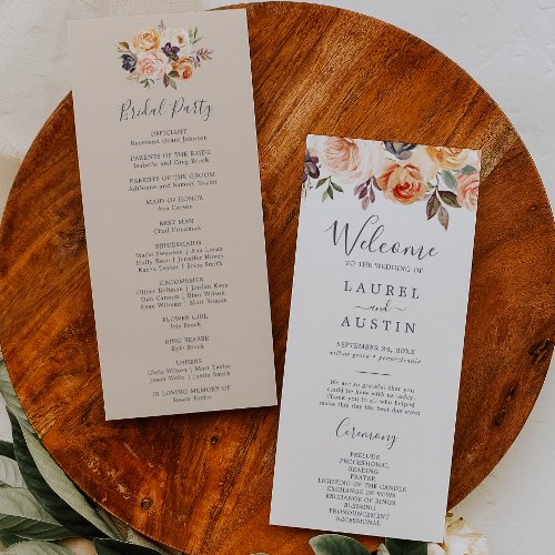 Rustic Earth Florals Wedding Program