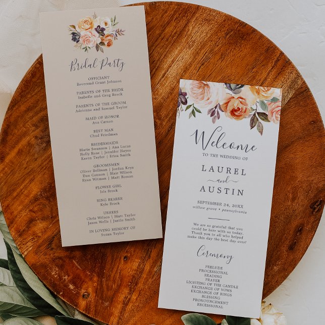 Rustic Earth Florals Wedding Program (Creator Uploaded)