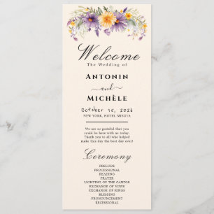 Rustic Earth Florals Wedding Program