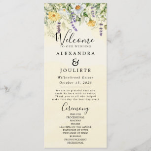 Rustic Earth Florals Wedding Program