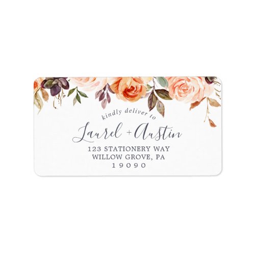 Rustic Earth Florals Wedding RSVP Address Labels