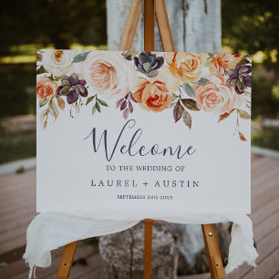 Rustic Earth Florals Wedding Welcome Foam Board