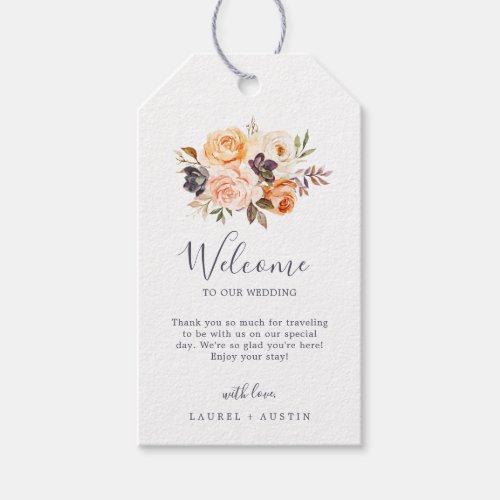 Rustic Earth Florals Wedding Welcome Gift Tags