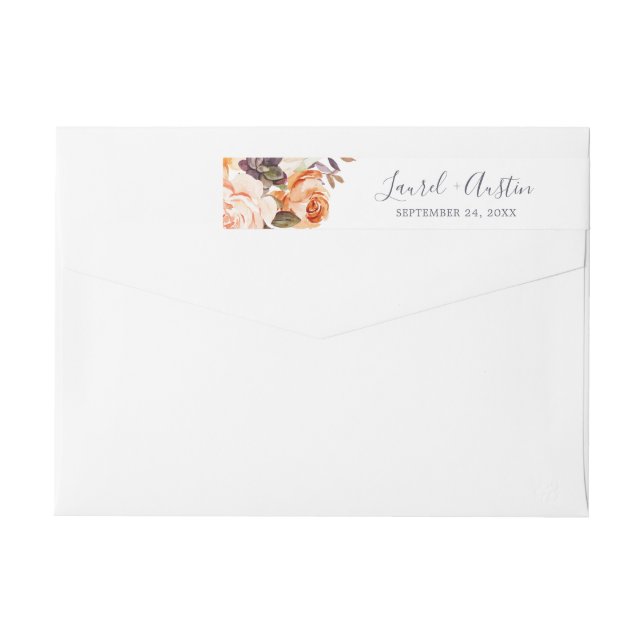 Rustic Earth Florals Wedding Wrap Around Label (Back)