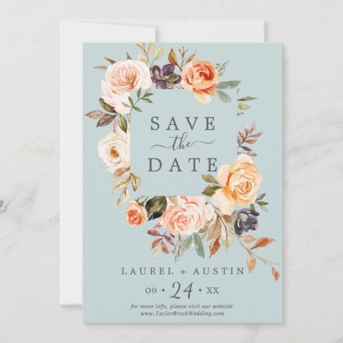 Rustic Earth  Mint Save the Date Announcement