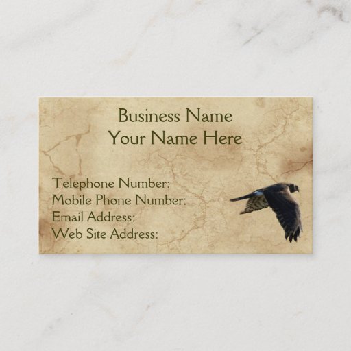 Customizable Rustic Earth Peregrine Falcon Business Cards