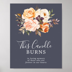 Rustic Earth   Purple Candle Burns Memorial Sign