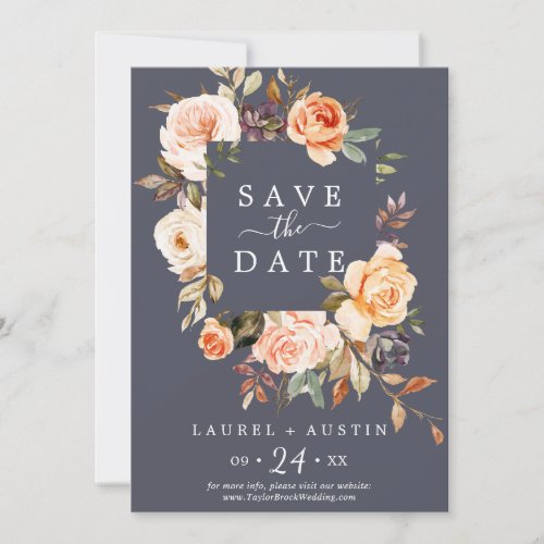 Rustic Earth  Purple Save the Date Announcement