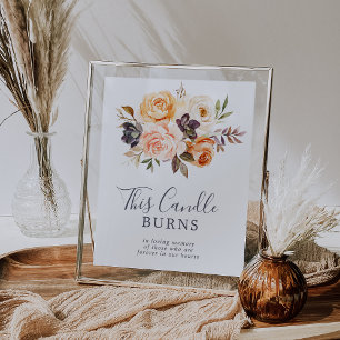 Rustic Earth This Candle Burns Memorial Sign