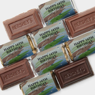 Rustic Earth Tone Brushstrokes Happy 18th Birthday Hershey's Miniatures