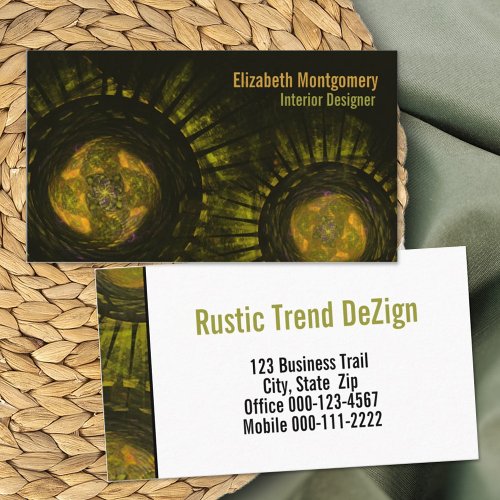 Rustic Earth Tone Global Rays Abstract Business Card