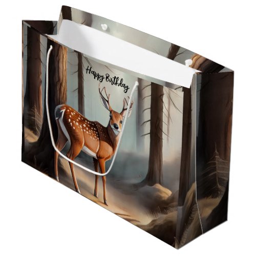 Rustic Earth Tone Watercolor Deer Gift Bag