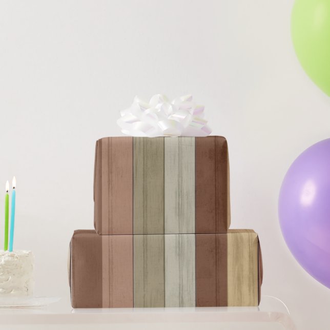 Rustic Earth Tone Wood Wrapping Paper (Party Gifts)