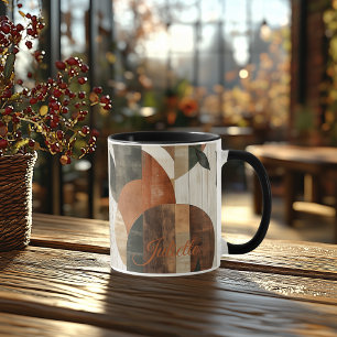 Rustic Earth Tones - Personalized Abstract Nature Mug