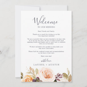 Rustic Earth Wedding Welcome Letter & Itinerary