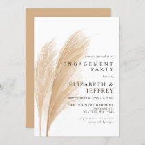 Rustic Earthy Boho Pampas Engagement Party  Invitation