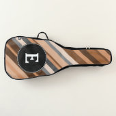 Rustic, Earthy Brown, Beige and Grey Stripes Guitar Case (Front)