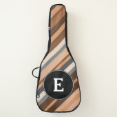 Rustic, Earthy Brown, Beige and Grey Stripes Guitar Case (Front)