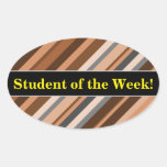 [ Thumbnail: Rustic, Earthy Brown, Beige and Grey Stripes Sticker ]