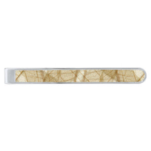 Rustic Earthy Cream Beige Leaves Silver Finish Tie Bar
