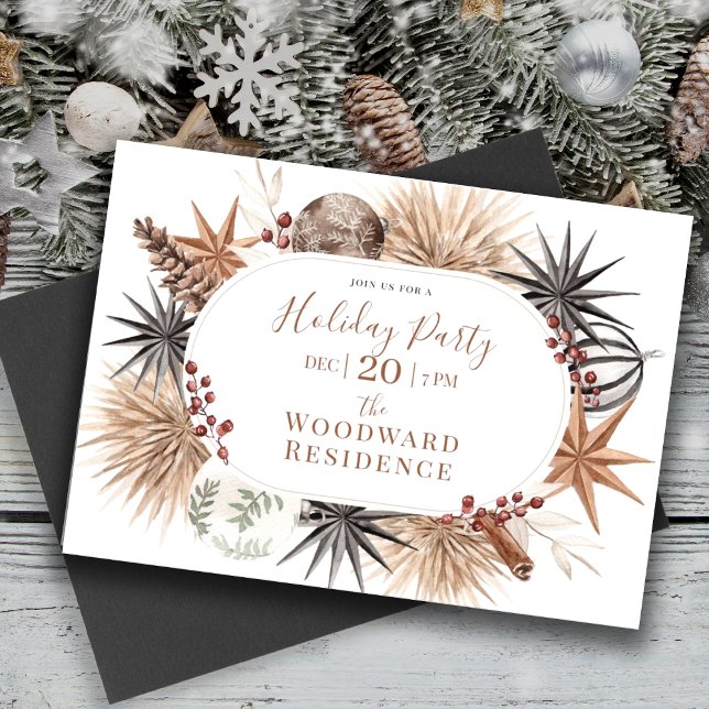 Rustic Earthy Holiday Party  Invitation (Creator Uploaded)