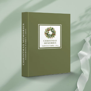 Rustic earthy tones Christmas family memory album 3 Ring Binder