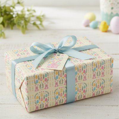 Rustic Easter Bunny &amp; Laurel Wreath Wrapping Paper