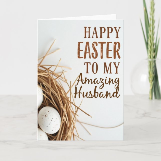Rustic Easter Wishes Card (Front)