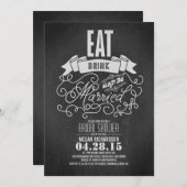 Rustic eat drink and be married bridal shower invitation (Front/Back)