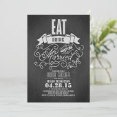Rustic eat drink and be married bridal shower invitation (Standing Front)