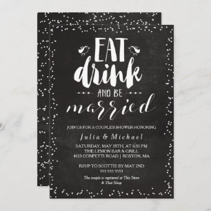Rustic Eat Drink & Be Married Couple's Shower Invitation