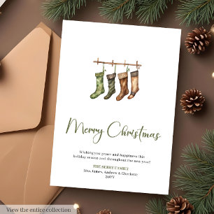 Rustic Editable Holiday Christmas Greeting Card