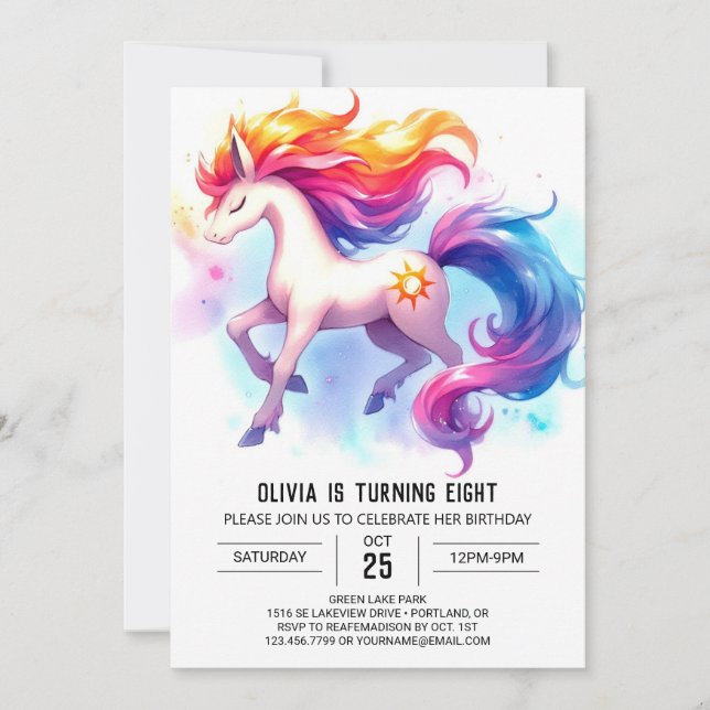 Rustic Editable Horse Birthday  Invitation (Front)