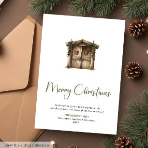 Rustic Editable Warmish Holiday Christmas Greeting Card