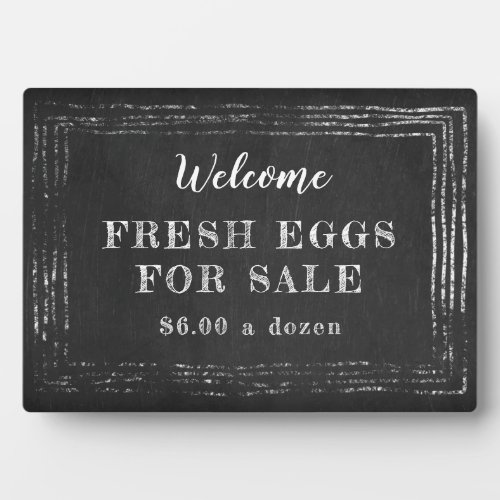 Rustic eggs for sale chalkboard plaque