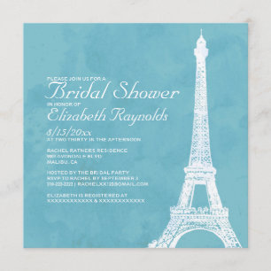 Rustic Eiffel Tower Bridal Shower Invitations