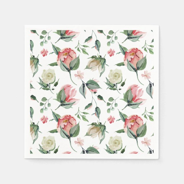 Rustic Elegance Blush Pink Bridal Shower Napkins (Front)